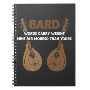 Bard D20 Dice Dungeon Dragons RPG Fantasy Gamer Notizblock