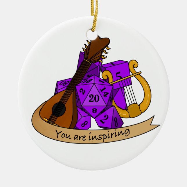 Bard Dice Design Keramik Ornament (Vorne)