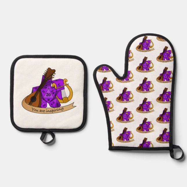 Bard Dice Design Ofenhandschuh & Topflappen-Set (Vorderseite)
