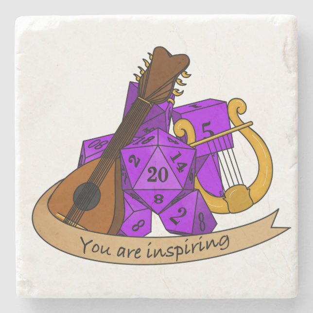Bard Dice Design Steinuntersetzer (Vorderseite)