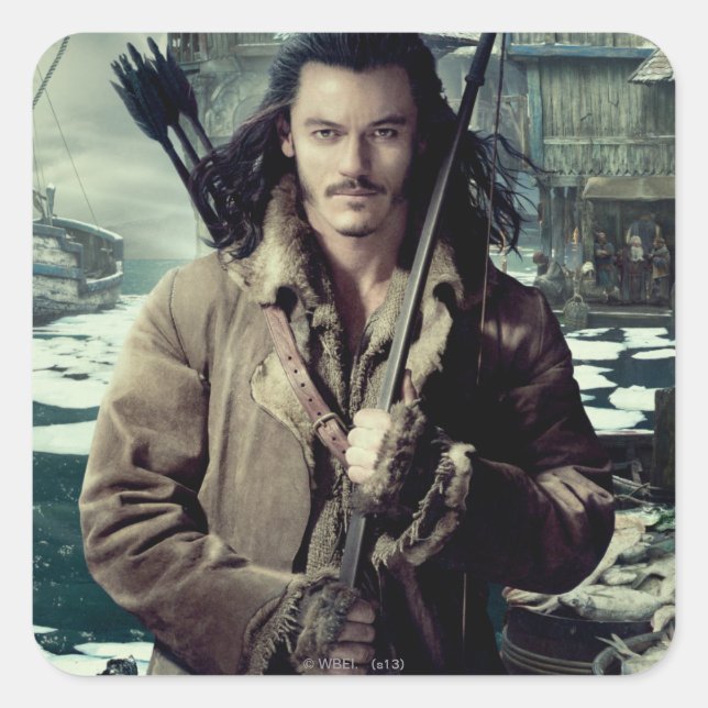 BARD THE BOWMAN™ in Laketown Quadratischer Aufkleber (Vorderseite)