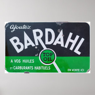 Bardahl Oil, Vintages Emailschild. Poster