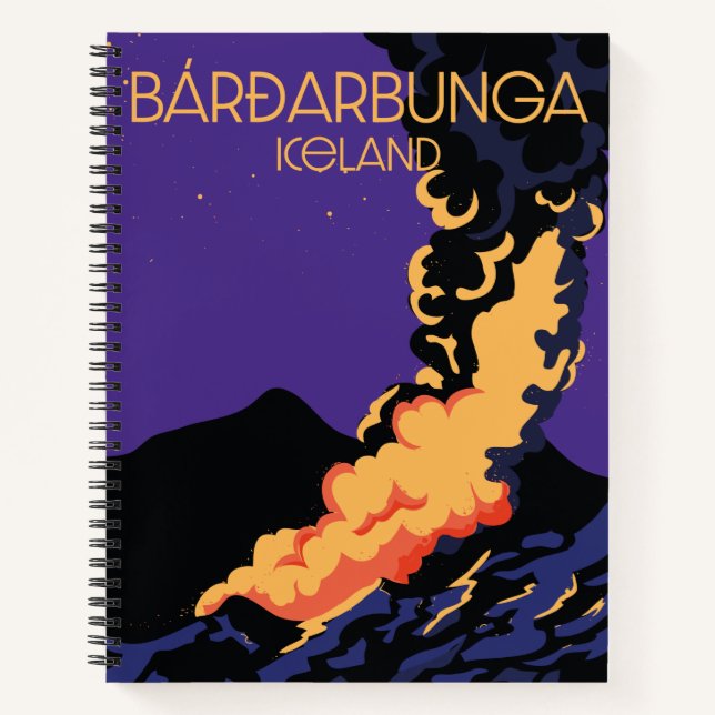 Bárðarbunga, Reisekarte im Eisland. Notizbuch (Vorderseite)
