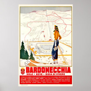 Bardonecchia Turin Italien Skifahren Alpen Berge Poster