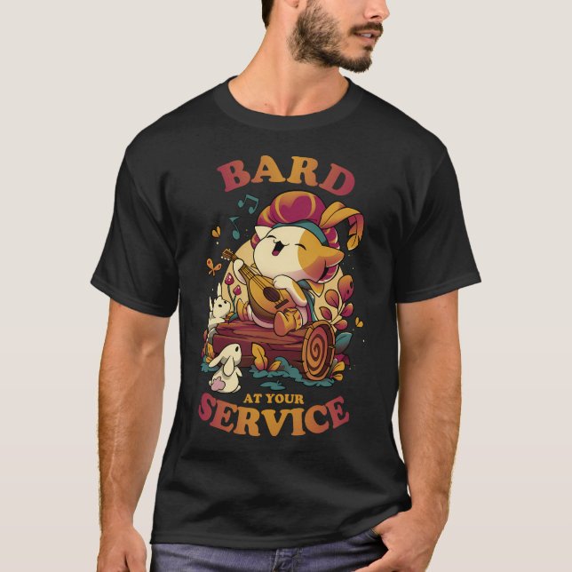 Bard'S Call - Cute Cat Gamer T-Shirt (Vorderseite)
