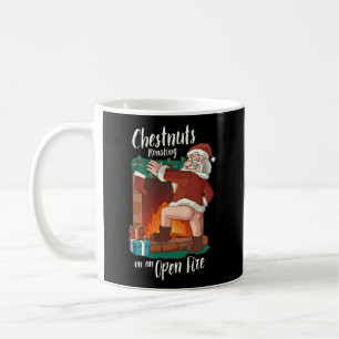 Bare Arsed Santa Rude Pun Roasting Nuts Kaffeetasse