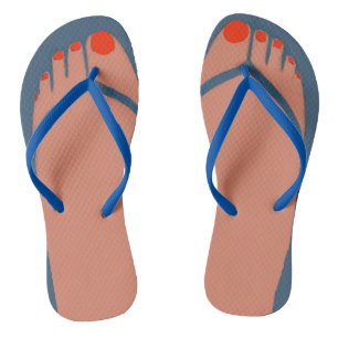 Bare Feet, Red Zehen Flip Flops
