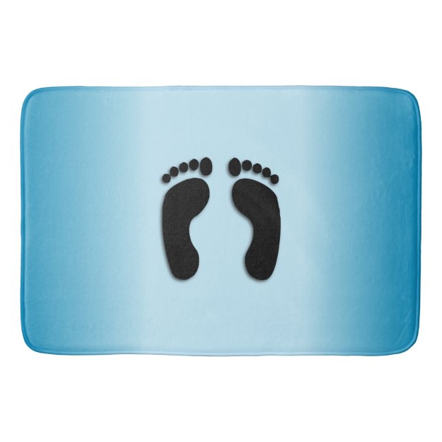 Bare Footprints Blue Badematte (Vorderseite)