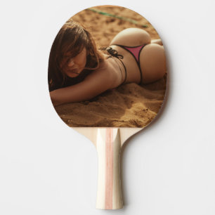 BARE HINTERN G-STRAND GIRL PING PONG PADDLE TISCHTENNIS SCHLÄGER