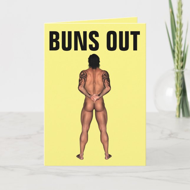 BARE HINTERN TYP BIRTHDAY CARD KARTE (Vorderseite)