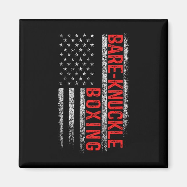 Bare Knuckle Boxing American Flag 4. Juli Figh Magnet (Vorne)