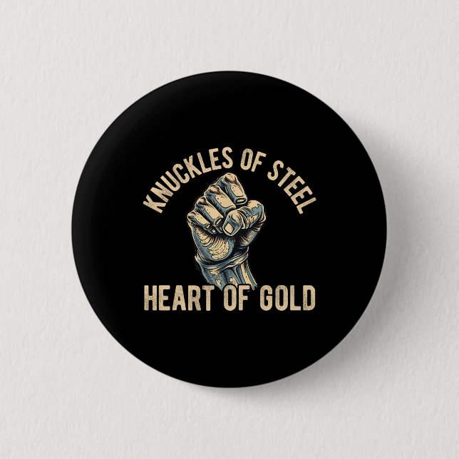 Bare Knuckle Boxing Men Fist Knuckle Figh Kämpfen Button (Vorderseite)