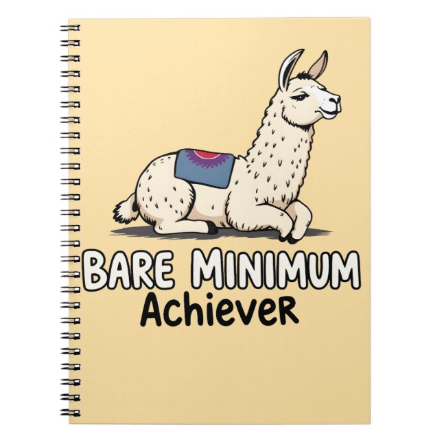 Bare Minimum Achiever Funny Llama Lazy Humor  Notizblock (Vorderseite)