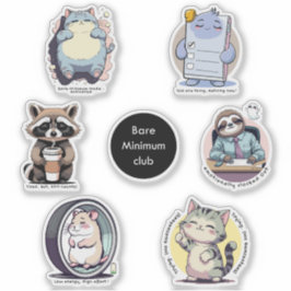 Bare Minimum Club Sticker Sheet | Relatable funny