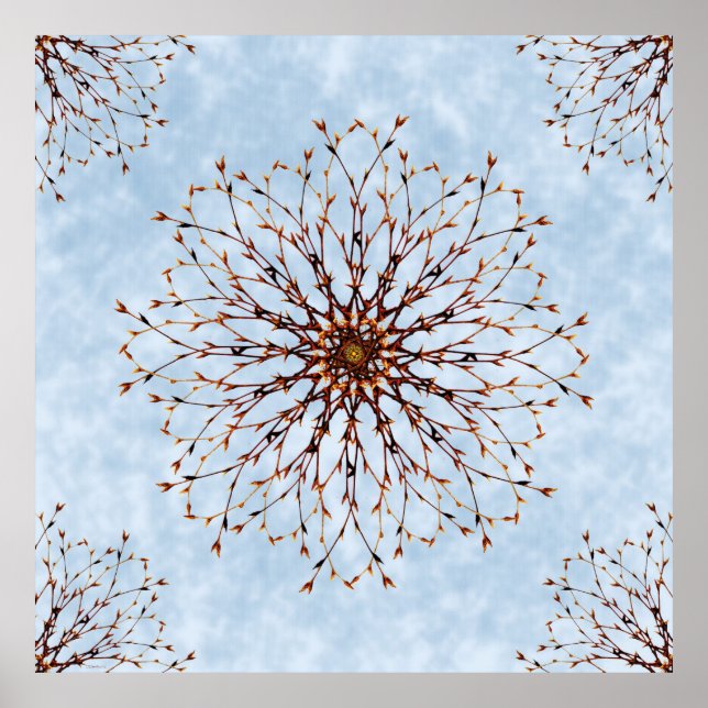 Bare Tree and Sky Abstrakt Poster Print (Vorne)