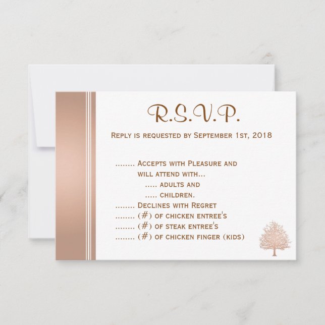 Bare Tree on Nude R.S.V.P. RSVP Karte (Vorderseite)