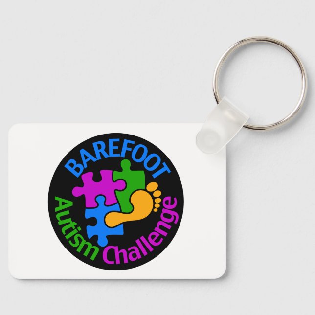 Barefoot Autism Challenge Trucker Hat Schlüsselanhänger (Vorderseite)