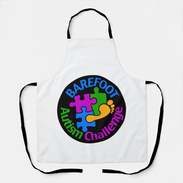 Barefoot Autism Challenge Trucker Hat Schürze (Vorderseite)