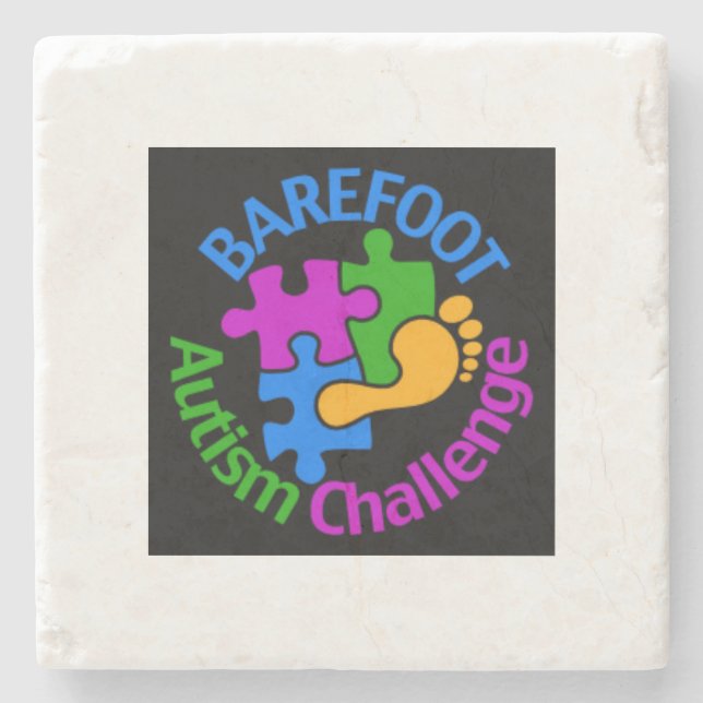 Barefoot Autism Challenge Untersetzer (Vorderseite)