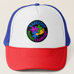 Barefoot Autismus Challenge Trucker Hat Truckerkappe