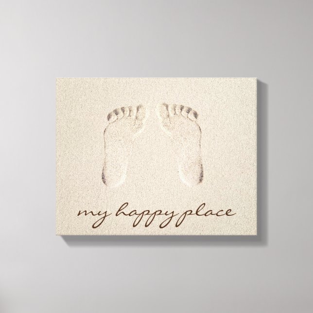 Barefoot Footprint in Sand Leinwanddruck (Vorderseite)