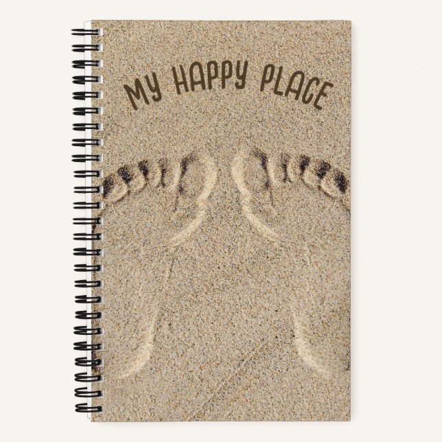 Barefoot Footprints in Sand Notizbuch (Vorderseite)