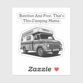 Barefoot Free Camping Mama Wild Heart Nature Lover Aufkleber