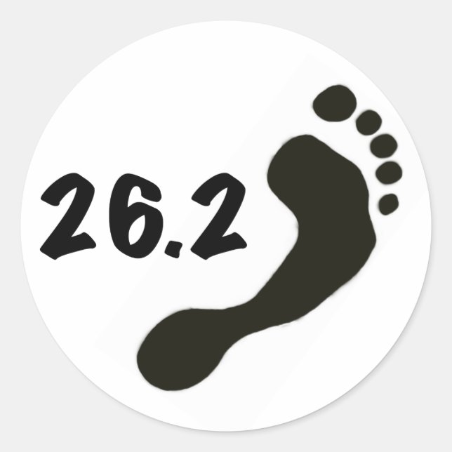 Barefoot Marathon Runder Aufkleber (Vorderseite)