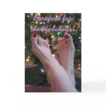 Barefoot pour la carte de voeux des fêtes