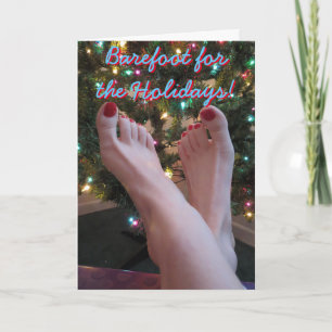 Barefoot pour la carte de voeux des fêtes