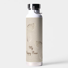 Barefoot Prints in Beach Sand Trinkflasche