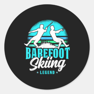Barefoot-Ski-Legende Retro-Stil Wassersport Ski Runder Aufkleber