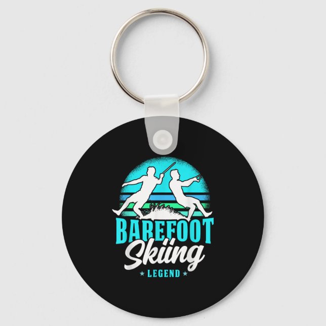 Barefoot Skiing Legend Retro Style Water Sport Ski Schlüsselanhänger (Vorderseite)