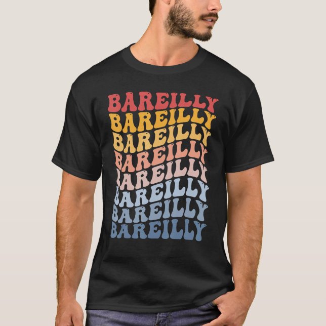 Bareilly City Groovy Retro T-Shirt (Vorderseite)