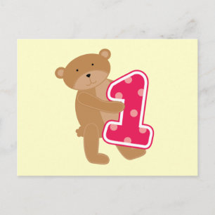 Bären 1. Geburtstag T - Shirt und Geschenke Postkarte