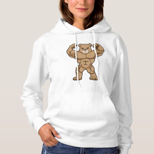 Bären als Bodybuilder mit großen Muskeln Hoodie (Vorderseite)