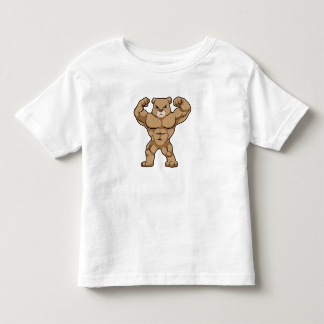 Bären als Bodybuilder mit großen Muskeln Kleinkind T-shirt (Vorderseite)