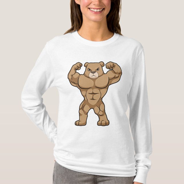 Bären als Bodybuilder mit großen Muskeln T-Shirt (Vorderseite)
