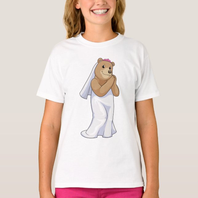 Bären als Brille mit Schleier T-Shirt (Vorderseite)