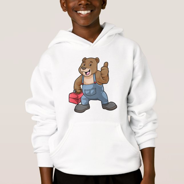 Bären als Handwerker mit Werkzeugkasten Hoodie (Vorderseite)