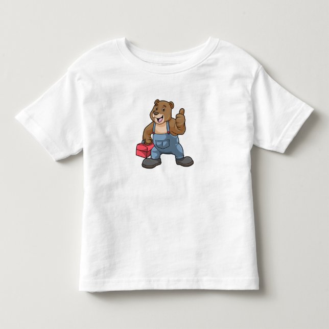 Bären als Handwerker mit Werkzeugkasten Kleinkind T-shirt (Vorderseite)