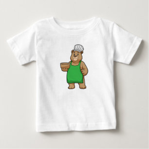 Bären als Koch mit Kochen Schürze & Bowl Baby T-shirt