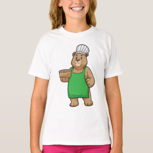 Bären als Koch mit Kochen Schürze & Bowl T-Shirt