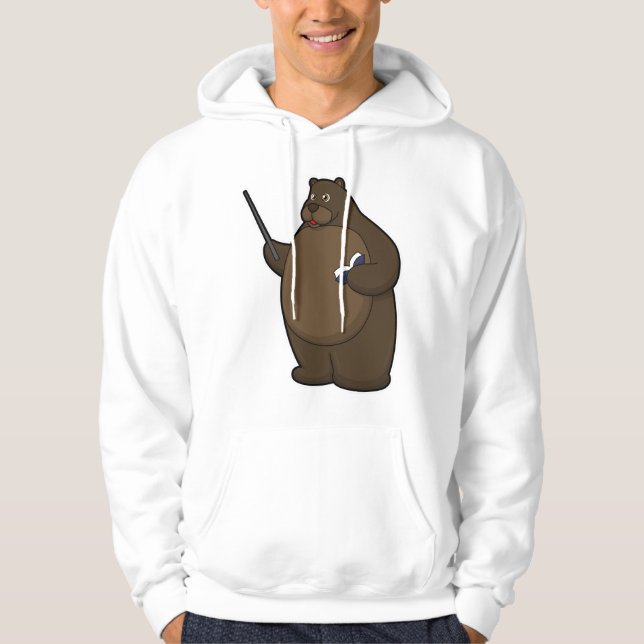 Bären als Lehrer mit Buch & Pointer Hoodie (Vorderseite)