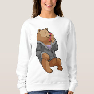 Bären als Sekretär mit Telefon Sweatshirt
