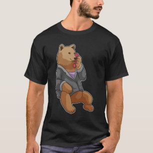 Bären als Sekretär mit Telefon T-Shirt