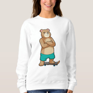Bären als Skater mit Skateboard Sweatshirt