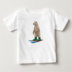 Bären als Skifahrer mit Ski Baby T-shirt