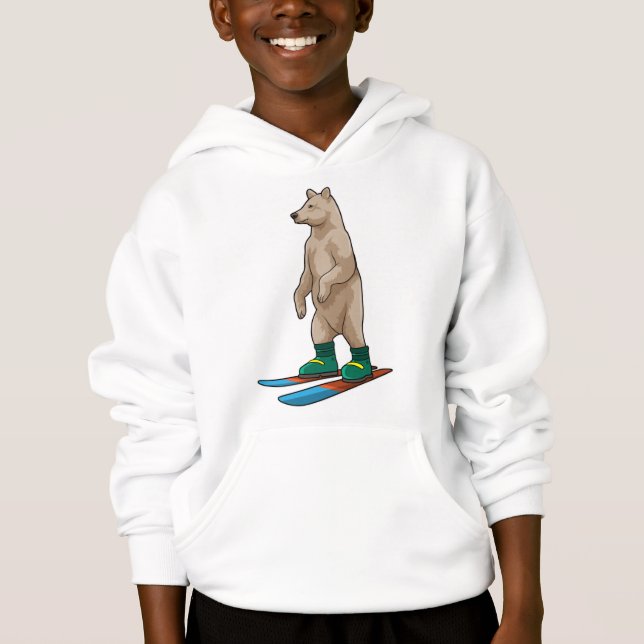 Bären als Skifahrer mit Ski Hoodie (Vorderseite)