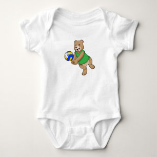 Bären als Volleyballspieler mit Volleyball Baby Strampler
